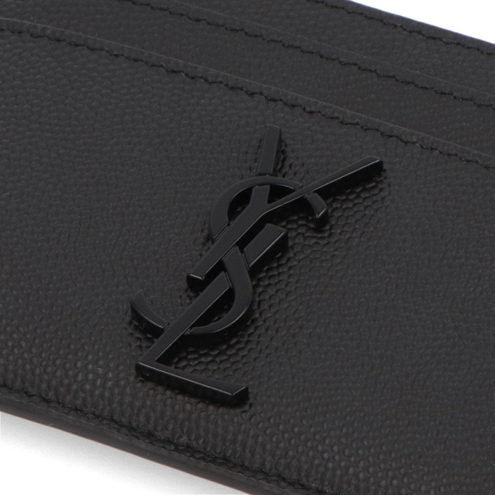 サンローラン SAINT LAURENT 雑貨 カードケース ユニセックス  ブラック カーフレザー カサンドラロゴ パスケース 485631