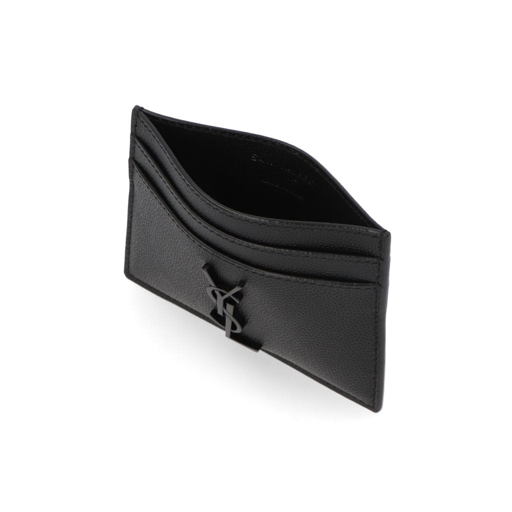 サンローラン SAINT LAURENT 雑貨 カードケース ユニセックス  ブラック カーフレザー カサンドラロゴ パスケース 485631