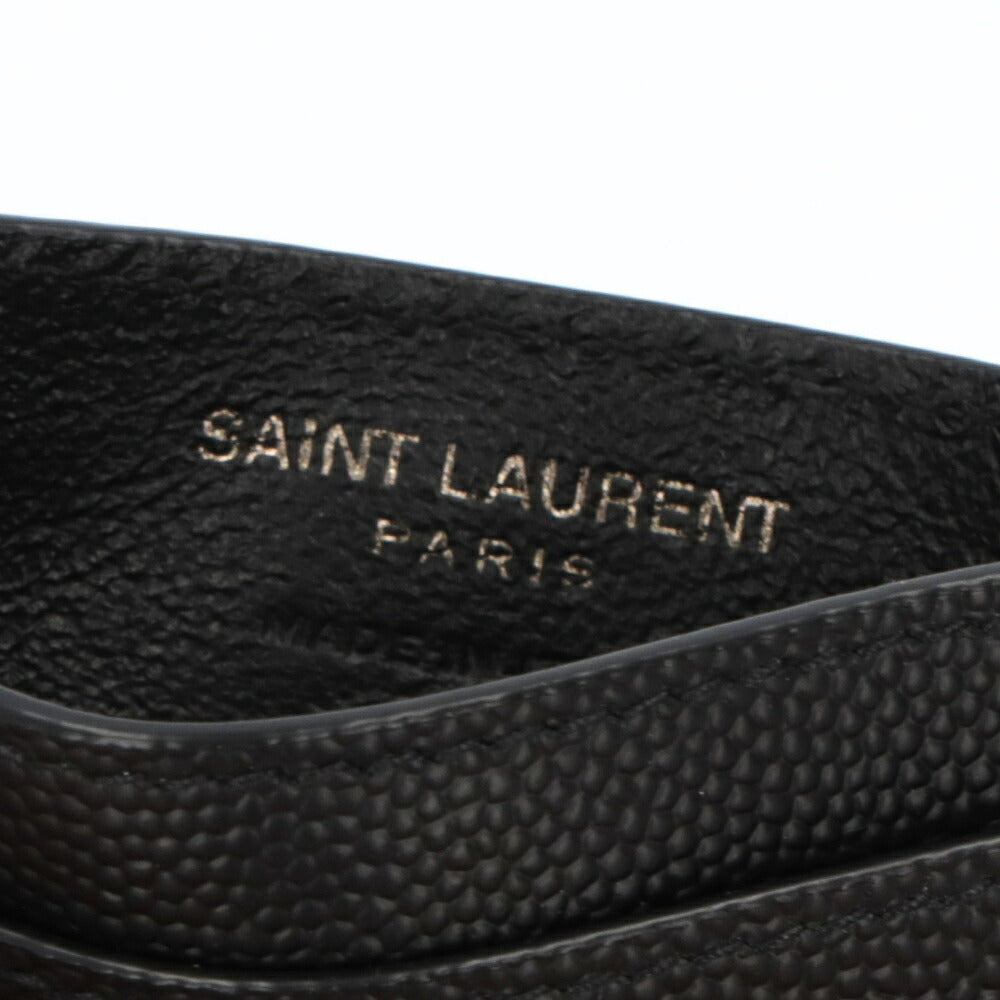サンローラン SAINT LAURENT 雑貨 カードケース ユニセックス  ブラック カーフレザー カサンドラロゴ パスケース 485631