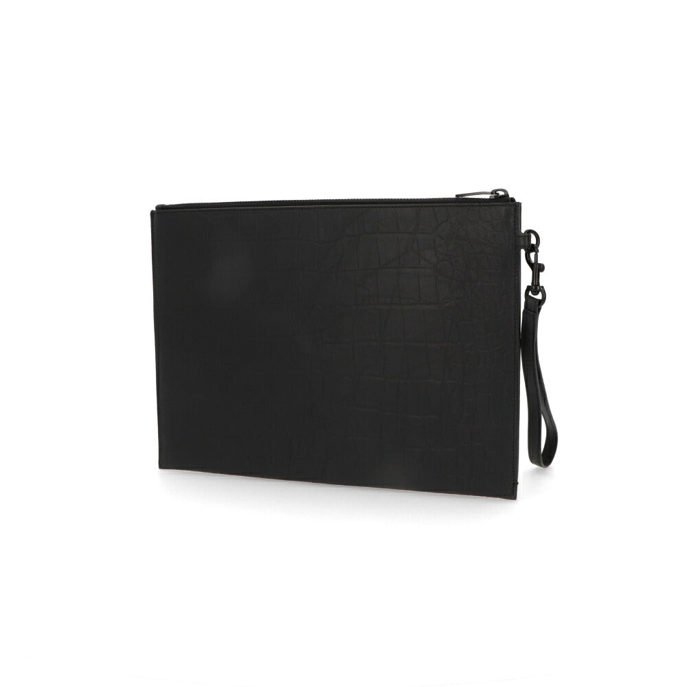 サンローラン SAINT LAURENT バッグ クラッチバッグ ユニセックス  ブラック レザー クロコ型押し タブレットホルダー 667686