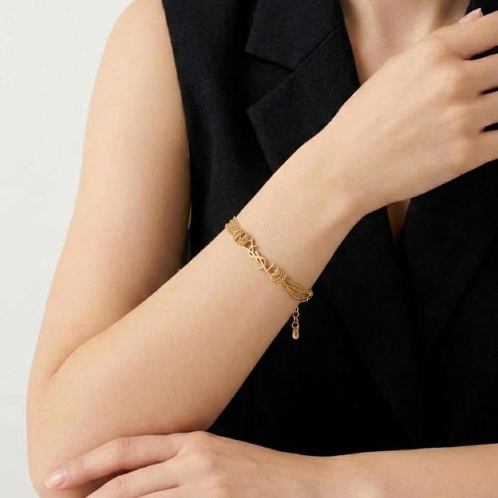SAINT LAURENT サンローラン レディース アクセサリー ブレスレット ゴールド 真鍮 カサンドラ タッセル 804330 Y1500