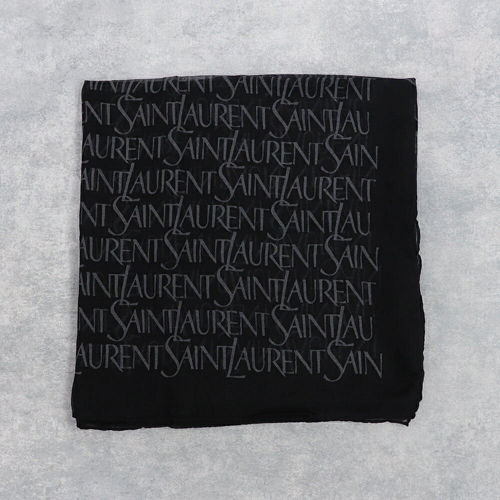 SAINT LAURENT サンローラン レディース マフラー・ストール・スカーフ ストール ブラック モノグラム 大判ストール 780191 3YP46
