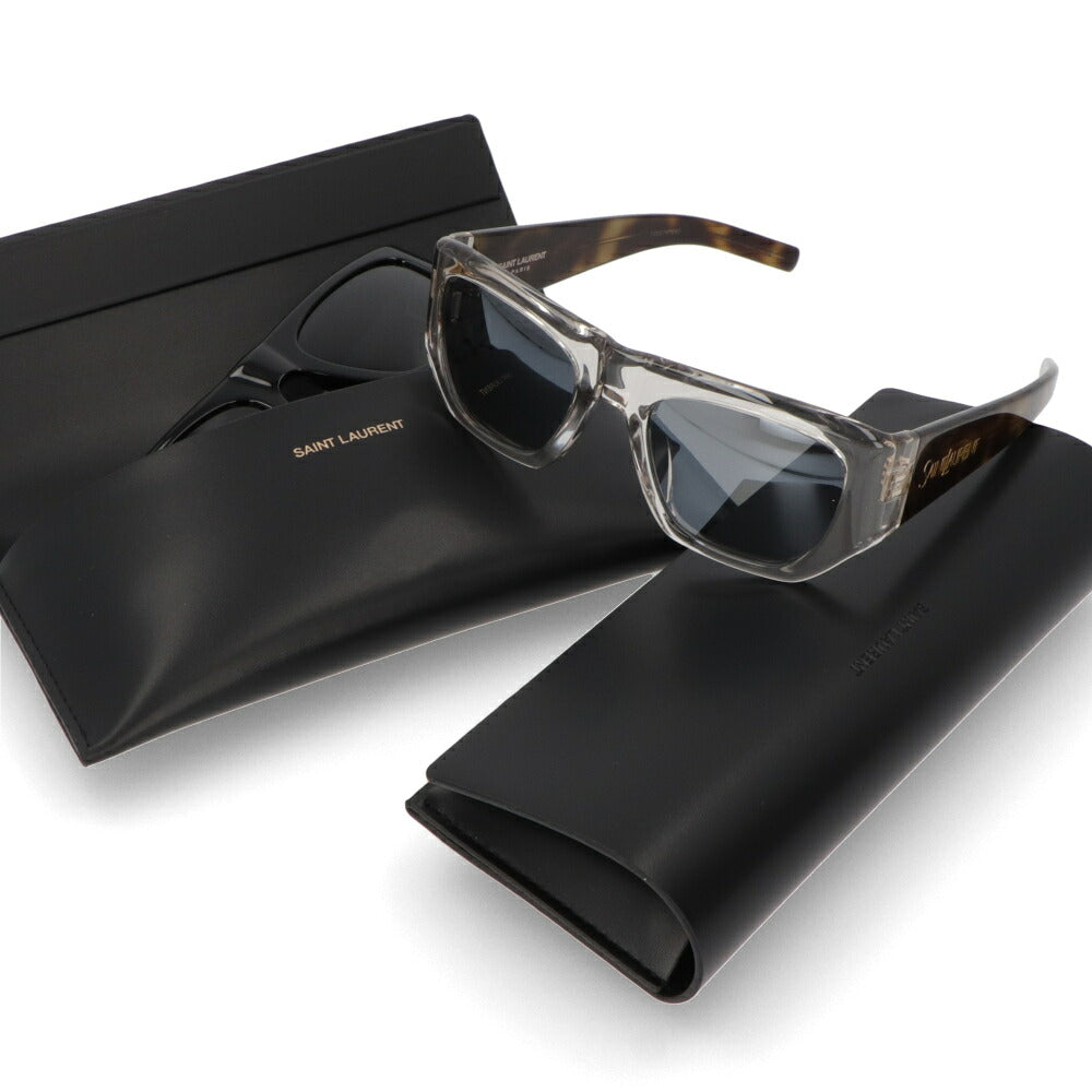 SAINT LAURENT サンローラン ユニセックス アイウェア サングラス ブラックフレーム クリアフレーム べっ甲 スクエア型 810815 Y9956