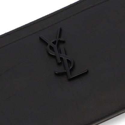 サンローラン SAINT LAURENT バッグ クラッチバッグ ユニセックス ブラック レザー ロゴ 型押し ポーチ メンズ レディース