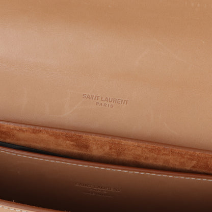 サンローラン SAINT LAURENT バッグ ショルダーバッグ レディース ベージュ YSLロゴプレート サッチェルバッグ