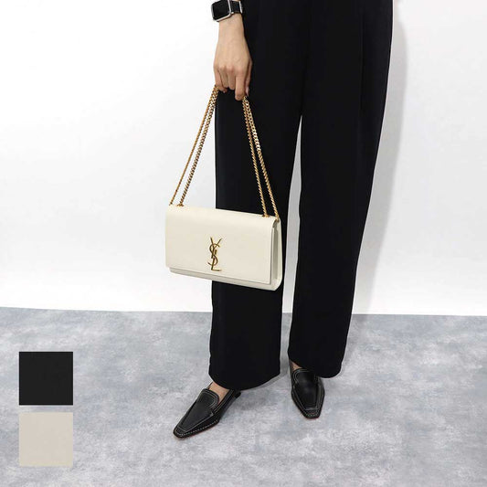 サンローラン SAINT LAURENT バッグ ショルダーバッグ レディース KATE MEDIUM ケイト ミディアム ブラック×ゴールド オフホワイト×ゴールド レザー グレイン ド プードルレザー カサンドラロゴ 鞄 カラー 364021 BOW0J