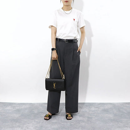 サンローラン SAINT LAURENT バッグ ショルダーバッグ レディース KATE MEDIUM ケイト ミディアム ブラック×ゴールド オフホワイト×ゴールド レザー グレイン ド プードルレザー カサンドラロゴ 鞄 カラー 364021 BOW0J