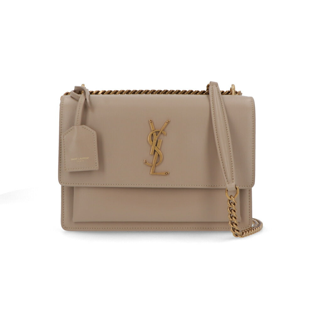 SAINT LAURENT ショルダーバッグ ブラック ベージュブラウン SUNSET サンセット クロスボディバッグ カサンドラロゴ 442906 D420W