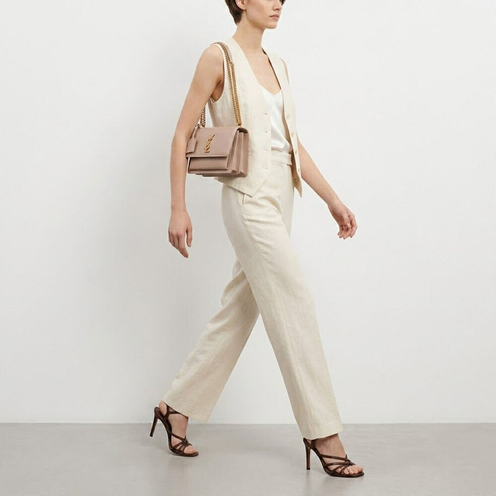 SAINT LAURENT ショルダーバッグ ブラック ベージュブラウン SUNSET サンセット クロスボディバッグ カサンドラロゴ 442906 D420W