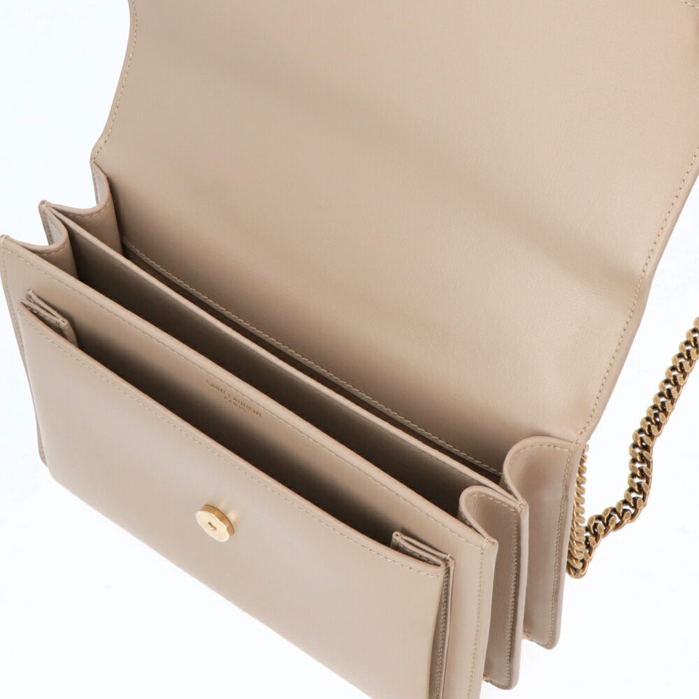 SAINT LAURENT ショルダーバッグ ブラック ベージュブラウン SUNSET サンセット クロスボディバッグ カサンドラロゴ 442906 D420W