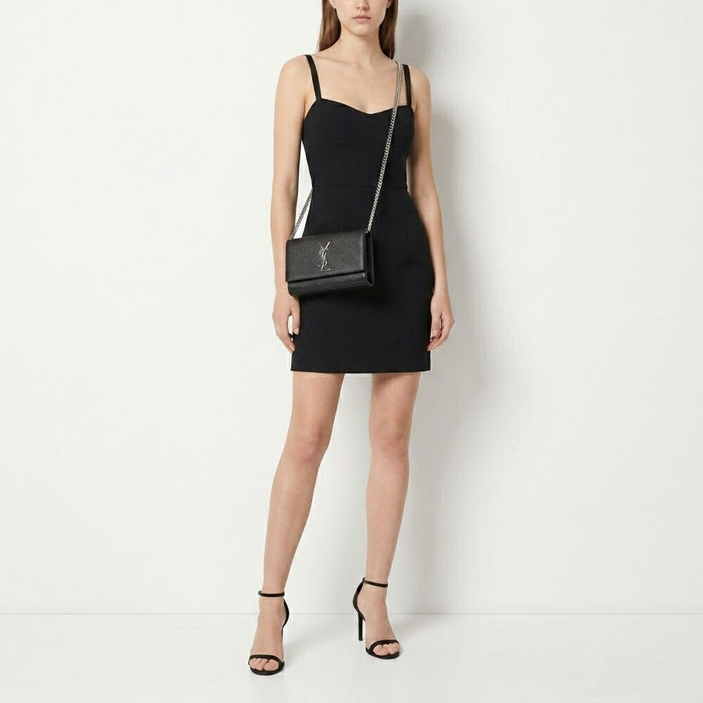 SAINT LAURENT ショルダーバッグ ブラック チェーンバッグ クロスボディバッグ カサンドラロゴ 469390 BOW0N