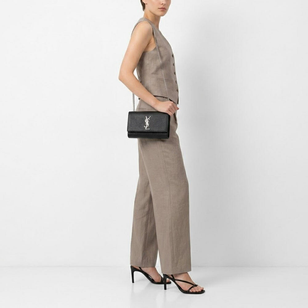 SAINT LAURENT ショルダーバッグ ブラック チェーンバッグ クロスボディバッグ カサンドラロゴ 469390 BOW0N