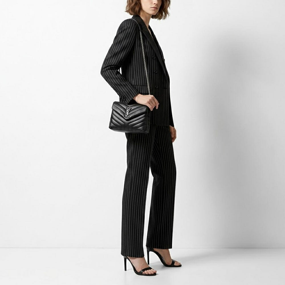 SAINT LAURENT ショルダーバッグ ブラック キルティング クロスボディバッグ カサンドラロゴ 494699 DV726