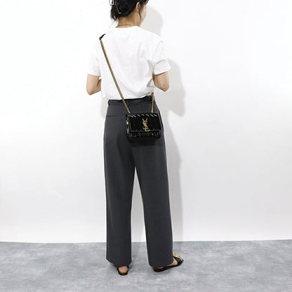 サンローラン SAINT LAURENT バッグ ショルダーバッグ レディース VICKY S ヴィッキー スモール ブラック パテント レザー ロゴ ミニバッグ チェーンショルダー  538439 0UF07