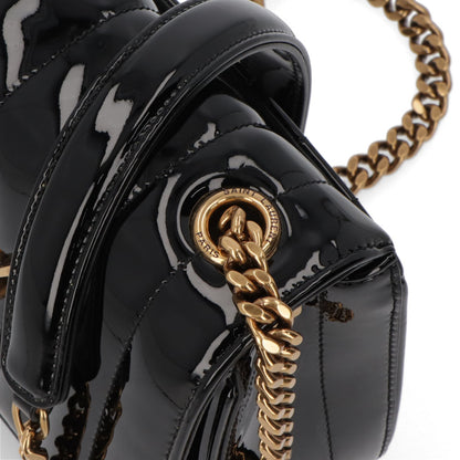 サンローラン SAINT LAURENT バッグ ショルダーバッグ レディース VICKY S ヴィッキー スモール ブラック パテント レザー ロゴ ミニバッグ チェーンショルダー  538439 0UF07