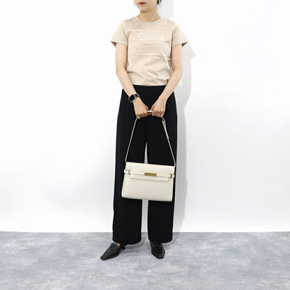 サンローラン SAINT LAURENT バッグ ショルダーバッグ レディース MANHATTAN マンハッタン オフホワイト カーフ レザー クラッチバッグ 2way ロゴ 鞄 ゴールド金具 無地 シンプル 579271 0SX0W