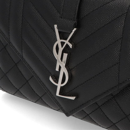 サンローラン SAINT LAURENT バッグ ショルダーバッグ レディース ENVELOPE SMALL エンベロープ スモール  ブラック カーフ レザー カサンドラロゴ 鞄 チェーンショルダー シルバー金具 キルティング 600195 BOW92