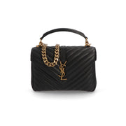 SAINT LAURENT ショルダーバッグ ブラック ラムスキン シェブロンキルティング YSLモノグラム ハンドバッグ 600279 BRM07