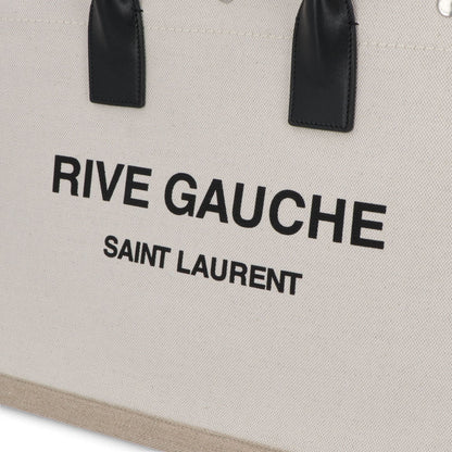 サンローラン SAINT LAURENT バッグ トートバッグ レディース RIVE GAUCHE TOTE リヴ ゴーシュ トート ベージュ系 キャンバス リネン A4対応 横型 大容量 617481 FAAVU