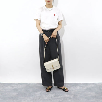 サンローラン SAINT LAURENT バッグ ショルダーバッグ レディース SOLFERINO M ソルフェリーノ ミディアム オフホワイト カーフ レザー カサンドラロゴ 鞄 スムースレザー 634305 0SX0W