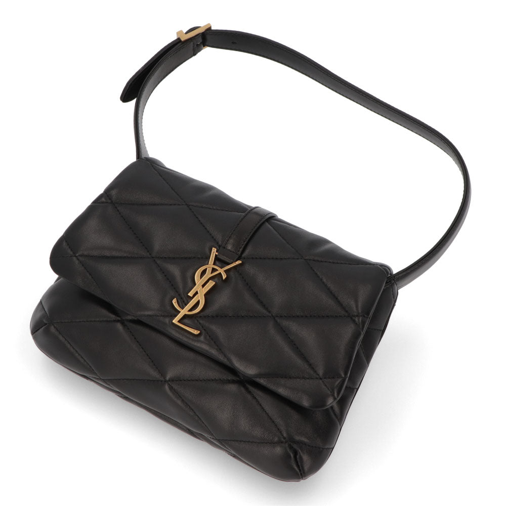 サンローラン SAINT LAURENT バッグ ハンドバッグ レディース LE 57 ブラック オフホワイト ラムスキン ショルダーバッグ 2way カサンドラロゴ キルティング 698567 AAAO0