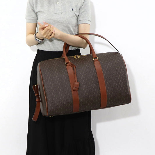 サンローラン SAINT LAURENT バッグ ボストンバッグ レディース DUFFLE BAG ダークブラウン レザー 旅行バッグ ショルダー 大容量 パドロック チャーム付き 708452 FABLK
