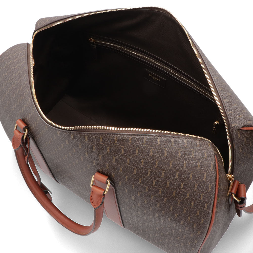 サンローラン SAINT LAURENT バッグ ボストンバッグ レディース DUFFLE BAG ダークブラウン レザー 旅行バッグ ショルダー 大容量 パドロック チャーム付き 708452 FABLK