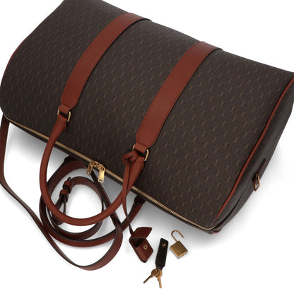 サンローラン SAINT LAURENT バッグ ボストンバッグ レディース DUFFLE BAG ダークブラウン レザー 旅行バッグ ショルダー 大容量 パドロック チャーム付き 708452 FABLK
