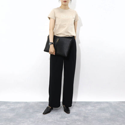 サンローラン SAINT LAURENT バッグ クラッチバッグ レディース POUCH MONOGRAM ポーチ モノグラム ブラック カーフレザー カサンドラロゴ A4対応 横型 ストラップ付き 鞄 440222 CWU01