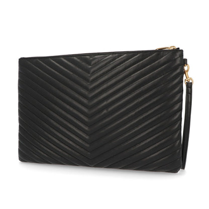 サンローラン SAINT LAURENT バッグ クラッチバッグ レディース POUCH MONOGRAM ポーチ モノグラム ブラック カーフレザー カサンドラロゴ A4対応 横型 ストラップ付き 鞄 440222 CWU01