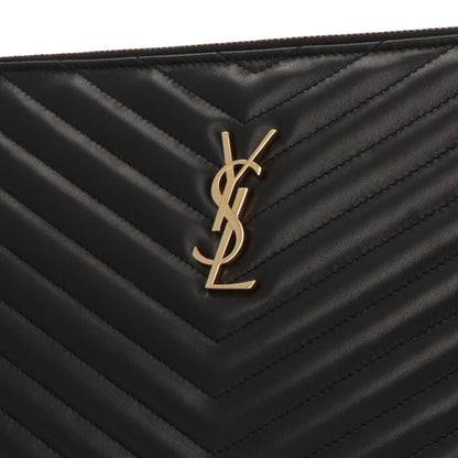 サンローラン SAINT LAURENT バッグ クラッチバッグ レディース POUCH MONOGRAM ポーチ モノグラム ブラック カーフレザー カサンドラロゴ A4対応 横型 ストラップ付き 鞄 440222 CWU01