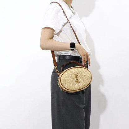 サンローラン SAINT LAURENT バッグ ショルダーバッグ レディース CAMERA BAG ROUND カメラバッグ ラウンド ベージュ×ブラウン レザー ハンドバッグ 2way カサンドラロゴ 鞄 744579 FABZ3