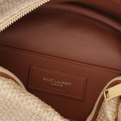 サンローラン SAINT LAURENT バッグ ショルダーバッグ レディース CAMERA BAG ROUND カメラバッグ ラウンド ベージュ×ブラウン レザー ハンドバッグ 2way カサンドラロゴ 鞄 744579 FABZ3