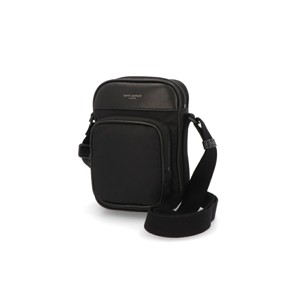 SAINT LAURENT バッグ ショルダーバッグ メンズ  ブラック ポリアミド レザー PHONE POUCH CITY 79661 AADBA