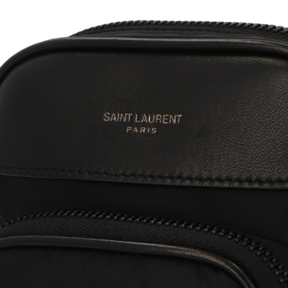SAINT LAURENT バッグ ショルダーバッグ メンズ  ブラック ポリアミド レザー PHONE POUCH CITY 79661 AADBA
