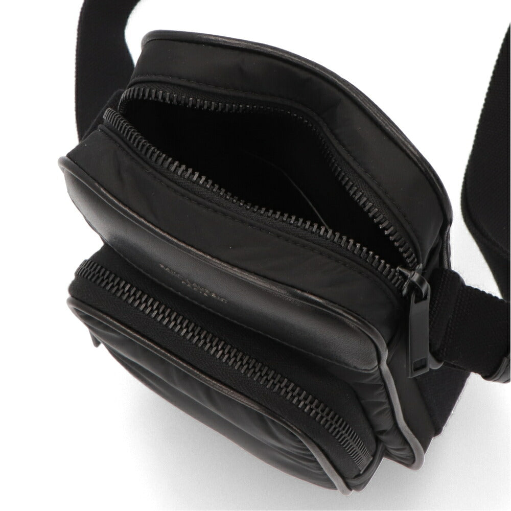 SAINT LAURENT バッグ ショルダーバッグ メンズ  ブラック ポリアミド レザー PHONE POUCH CITY 79661 AADBA