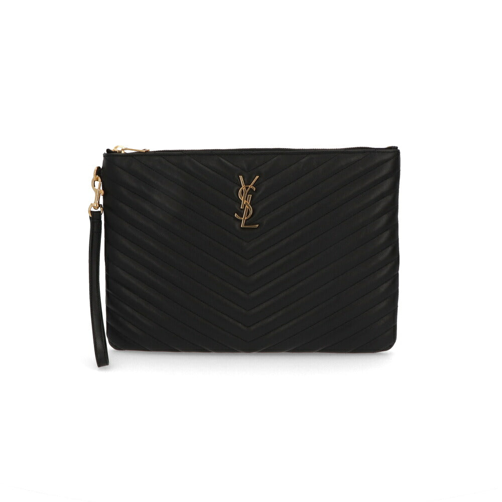 サンローラン SAINT LAURENT バッグ クラッチバッグ ユニセックス  ブラック カーフレザー タブレットポーチ　キルティング 559193