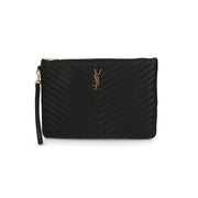 サンローラン SAINT LAURENT バッグ クラッチバッグ ユニセックス  ブラック カーフレザー タブレットポーチ　キルティング 559193