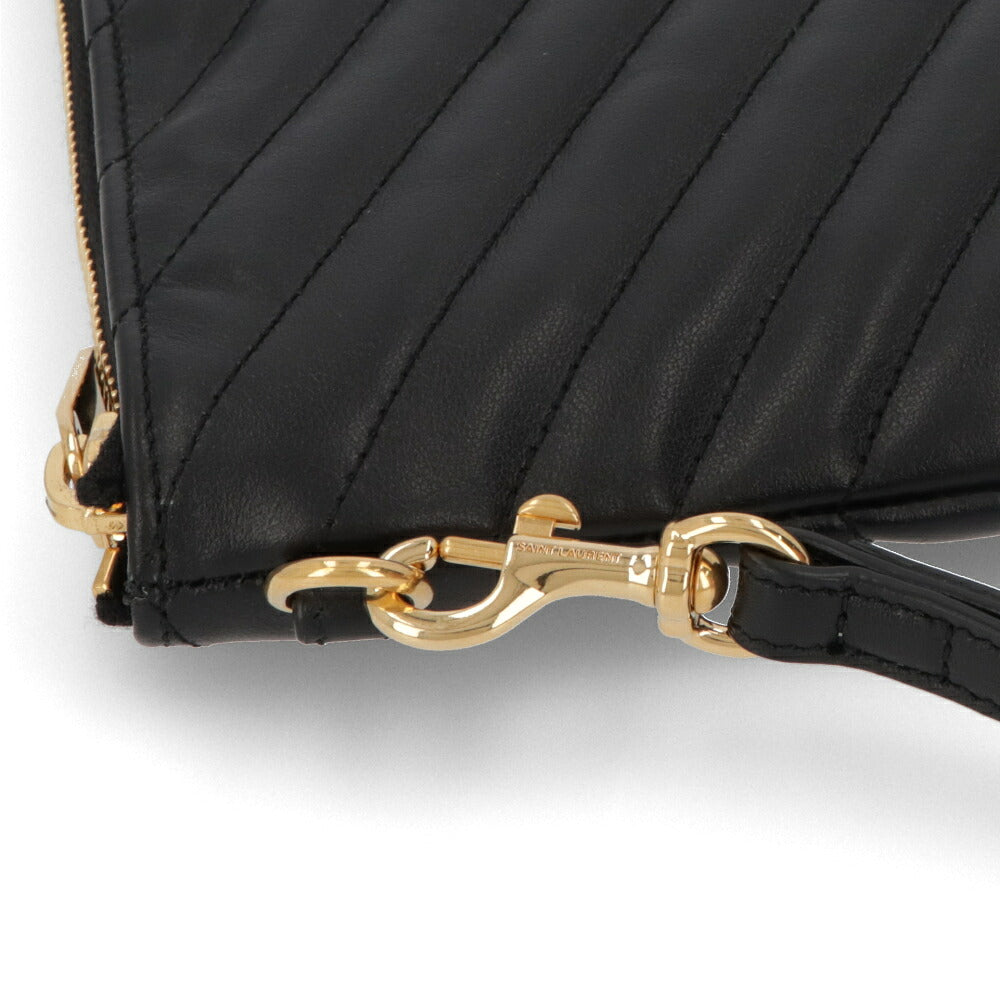 サンローラン SAINT LAURENT バッグ クラッチバッグ ユニセックス  ブラック カーフレザー タブレットポーチ　キルティング 559193