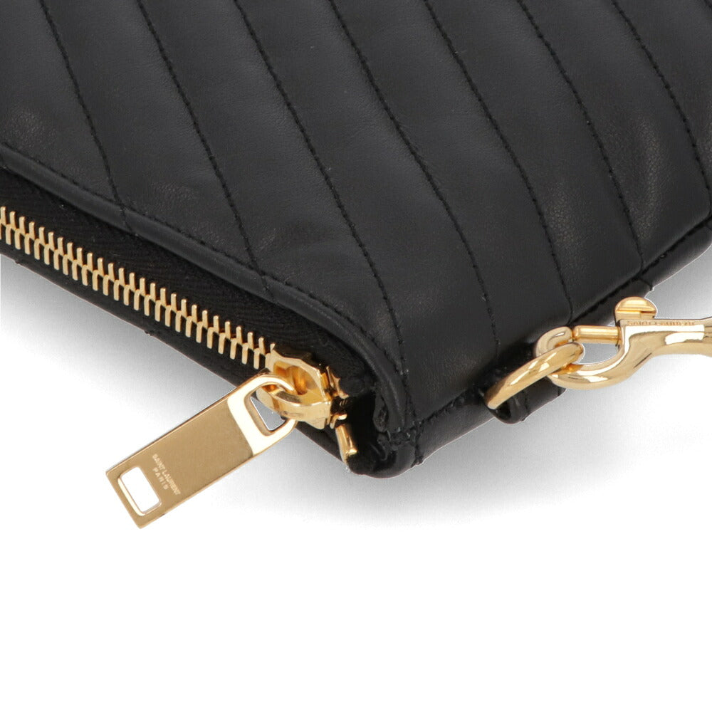 サンローラン SAINT LAURENT バッグ クラッチバッグ ユニセックス  ブラック カーフレザー タブレットポーチ　キルティング 559193
