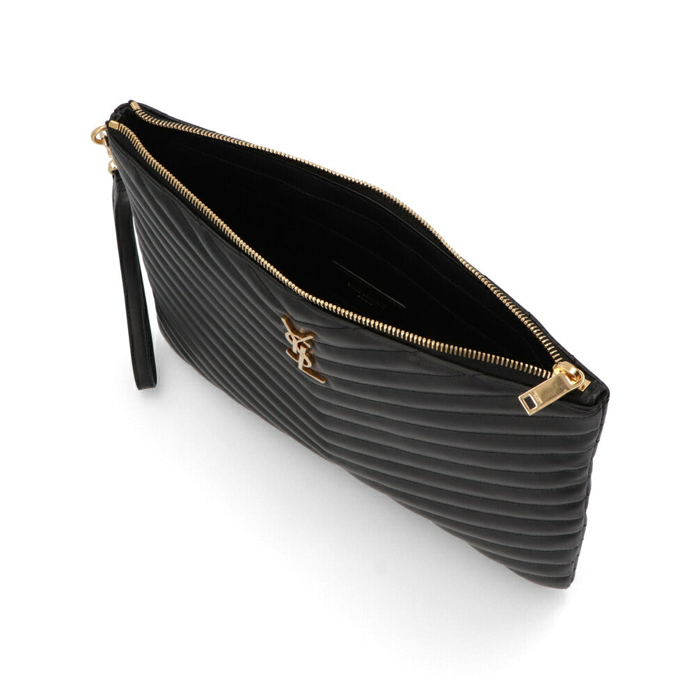 サンローラン SAINT LAURENT バッグ クラッチバッグ ユニセックス  ブラック カーフレザー タブレットポーチ　キルティング 559193