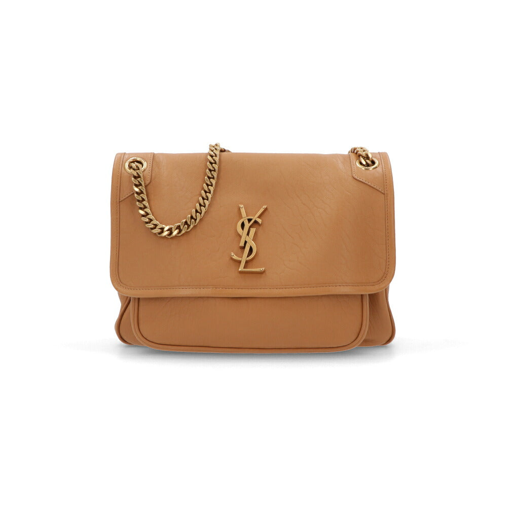 サンローラン SAINT LAURENT バッグ ショルダーバッグ レディース  ブラウン ラムレザー チェーンショルダーバッグ 633178
