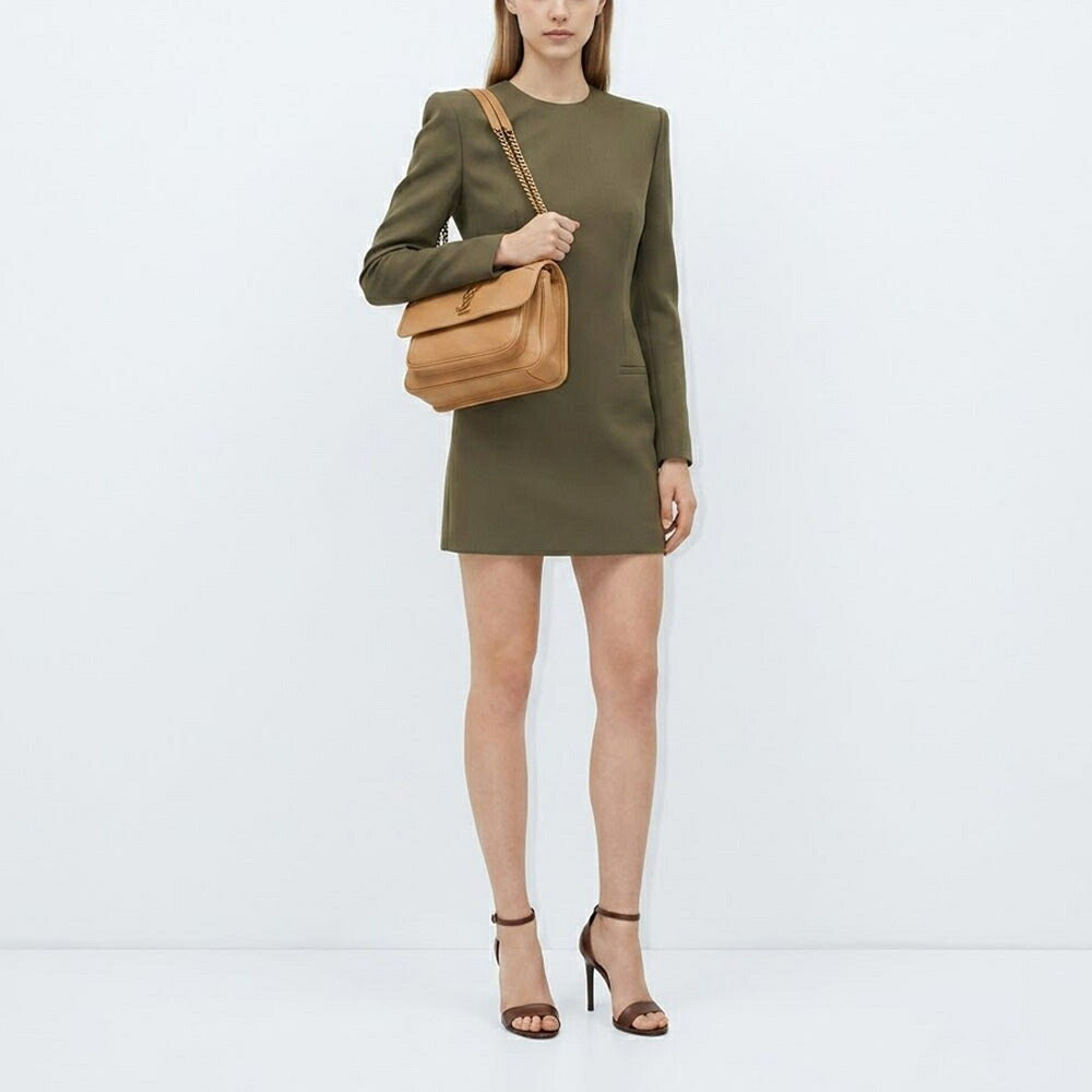 サンローラン SAINT LAURENT バッグ ショルダーバッグ レディース  ブラウン ラムレザー チェーンショルダーバッグ 633178