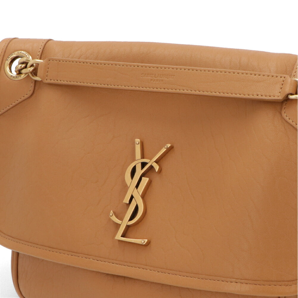 サンローラン SAINT LAURENT バッグ ショルダーバッグ レディース  ブラウン ラムレザー チェーンショルダーバッグ 633178