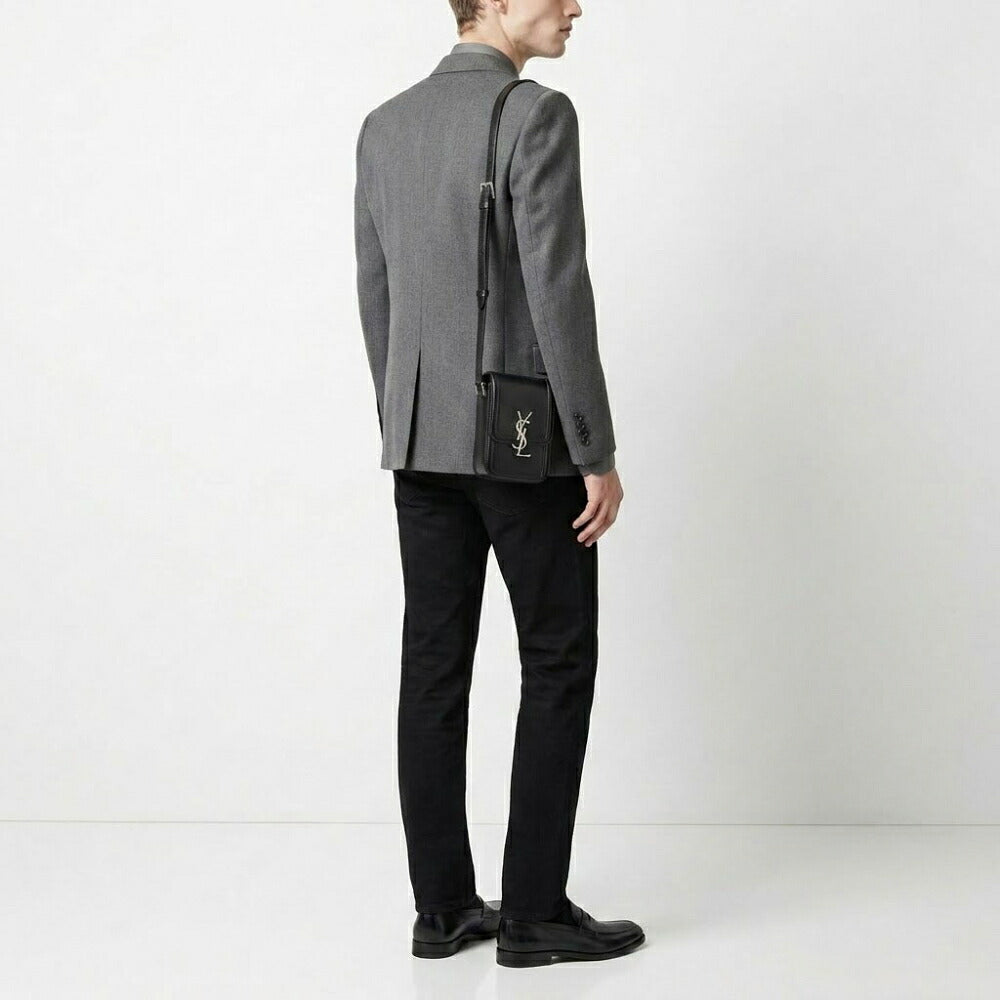 サンローラン SAINT LAURENT バッグ ショルダーバッグ ユニセックス  ブラック カーフスキンレザー ミニサッチェルバッグ 753963