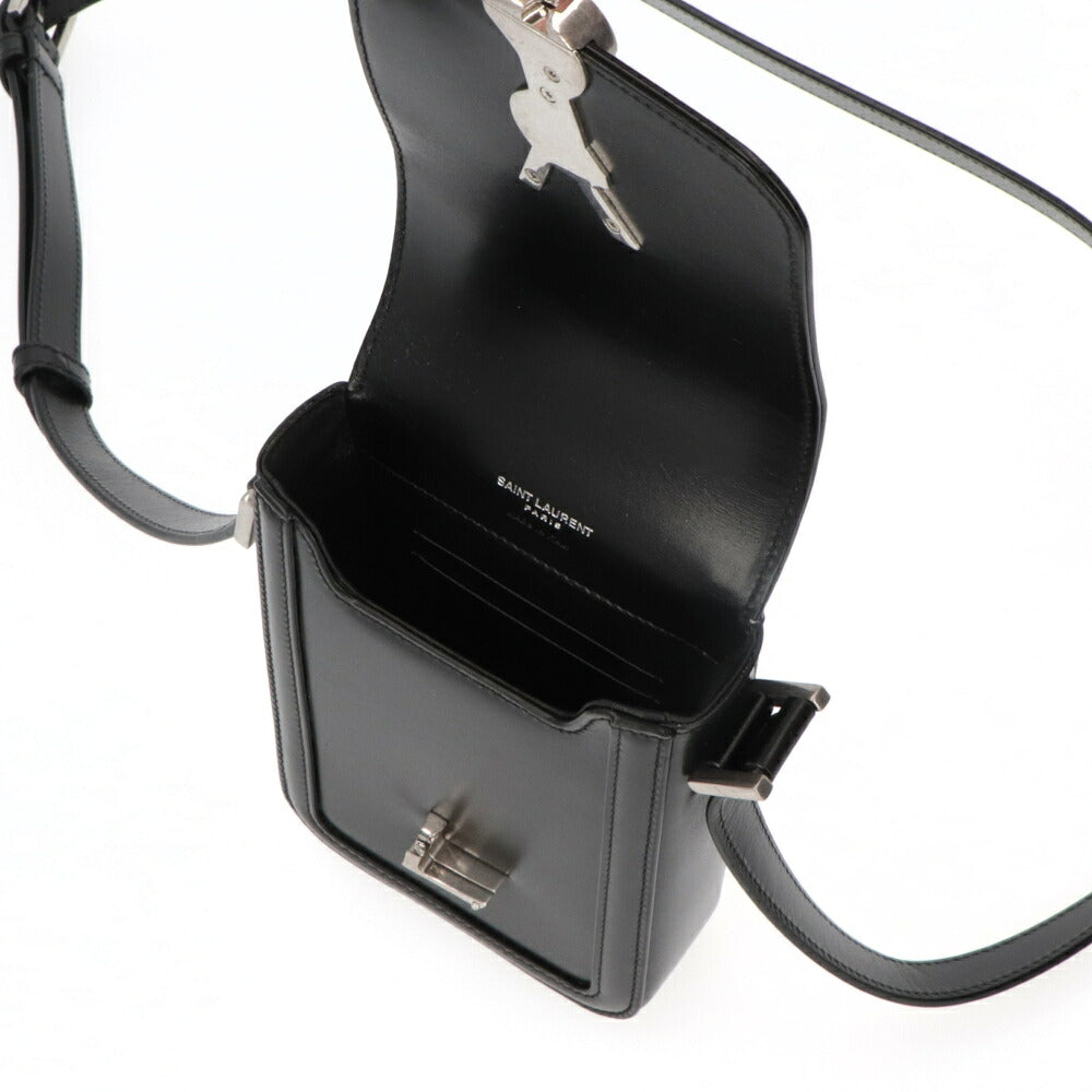 サンローラン SAINT LAURENT バッグ ショルダーバッグ ユニセックス  ブラック カーフスキンレザー ミニサッチェルバッグ 753963
