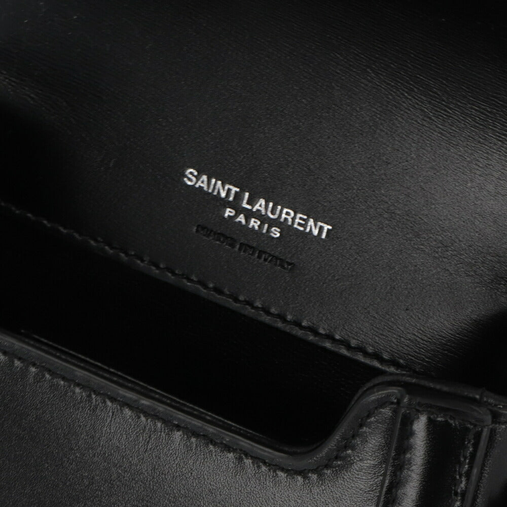 サンローラン SAINT LAURENT バッグ ショルダーバッグ ユニセックス  ブラック カーフスキンレザー ミニサッチェルバッグ 753963