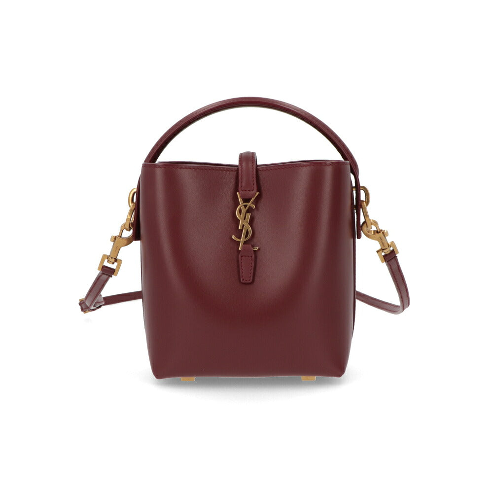 サンローラン SAINT LAURENT バッグ ショルダーバッグ レディース  1000 3360 ボルドー カーフスキンレザー LE37 ミニバケットバッグ 765870
