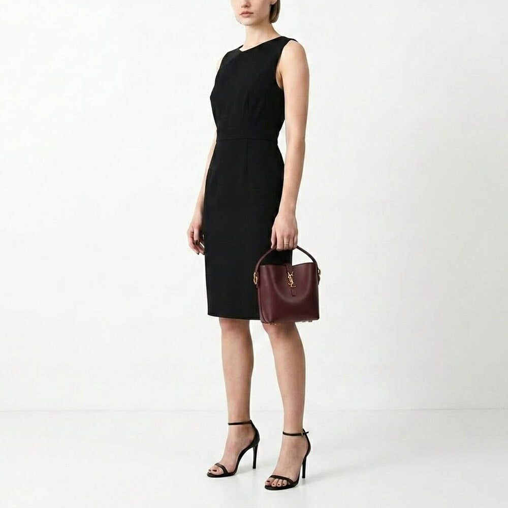 サンローラン SAINT LAURENT バッグ ショルダーバッグ レディース  1000 3360 ボルドー カーフスキンレザー LE37 ミニバケットバッグ 765870