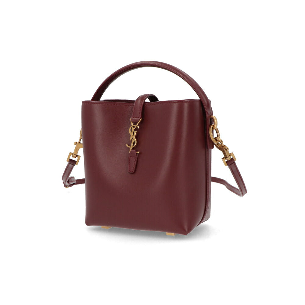 サンローラン SAINT LAURENT バッグ ショルダーバッグ レディース  1000 3360 ボルドー カーフスキンレザー LE37 ミニバケットバッグ 765870